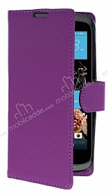 HTC Desire 526 Czdanl Yan Kapakl Mor Deri Klf