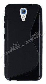 HTC Desire 620 Desenli Siyah Silikon Klf