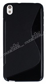 HTC Desire 816 Desenli Siyah Silikon Klf