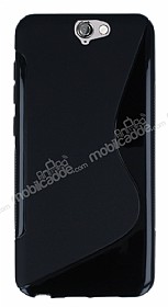 HTC One A9 Desenli Siyah Silikon Klf