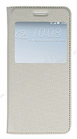HTC One A9 Pencereli nce Kapakl Gold Klf