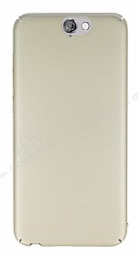 HTC One A9 Tam Kenar Koruma Gold Rubber Klf