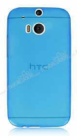 HTC One M8 Ultra nce effaf Mavi Silikon Klf