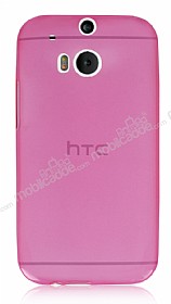 HTC One M8 Ultra nce effaf Pembe Silikon Klf