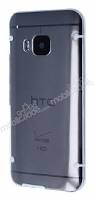HTC One M9 Beyaz Silikon Kenarl effaf Rubber Klf