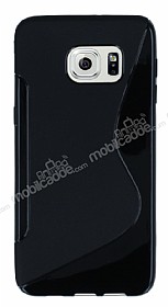 Samsung Galaxy S6 Edge Plus Desenli Siyah Silikon Klf