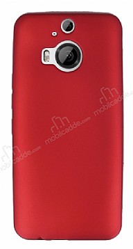 HTC One M9 Plus Mat Krmz Silikon Klf