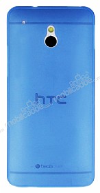 HTC One mini 0.2 mm Ultra nce effaf Mavi Rubber Klf