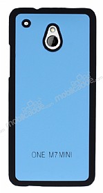 HTC One mini Siyah Kenarl Sert Mat Mavi Rubber Klf