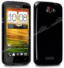 HTC One S Parlak Siyah Silikon Klf