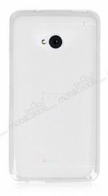 HTC One Ultra nce effaf Beyaz Silikon Klf