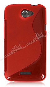 HTC One X Desenli effaf Krmz Silikon Klf