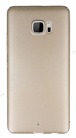 HTC U Ultra Tam Kenar Koruma Gold Rubber Klf