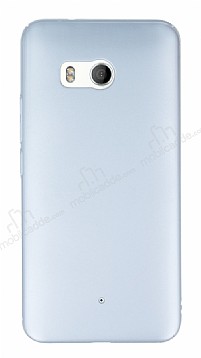 HTC U11 Tam Kenar Koruma Silver Rubber Klf