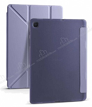 Eiroo Fold Samsung Galaxy Tab A7 10.4 (2020) Kalemlikli Standl Mor Klf