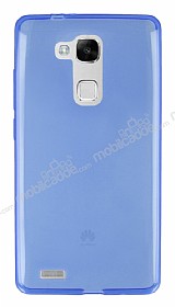 Huawei Ascend Mate 7 Ultra nce effaf Mavi Silikon Klf