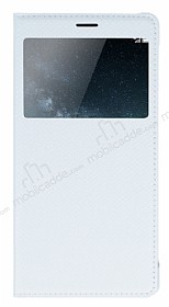 Huawei Ascend Mate S Pencereli nce Kapakl Beyaz Klf