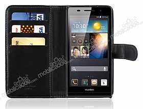 Huawei Ascend P6 Czdanl Siyah Deri Klf
