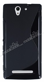 Sony Xperia C3 Desenli Siyah Silikon Klf