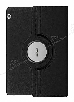 Huawei MediaPad T5 10 in 360 Derece Dner Standl Siyah Deri Klf