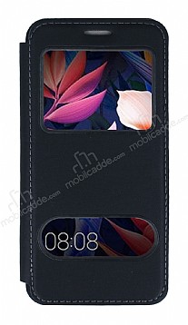 Huawei Mate 10 Pro ift Pencereli Kapakl Siyah Klf