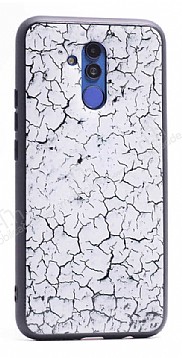 Huawei Mate 20 Lite Marble Beyaz Silikon Klf