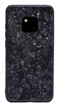 Huawei Mate 20 Pro Desenli Silikon Kenarl Siyah Rubber Klf
