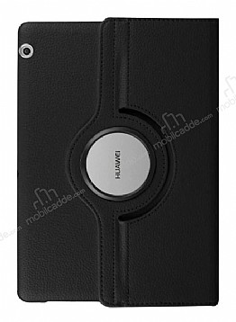 Huawei MatePad T8 360 Derece Dner Standl Siyah Deri Klf
