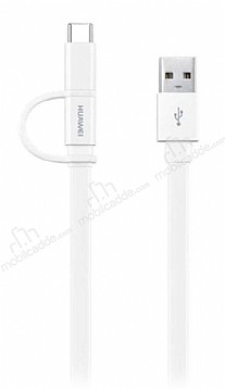 Huawei Orjinal Type-C ve Micro USB Beyaz Data Kablosu 1m