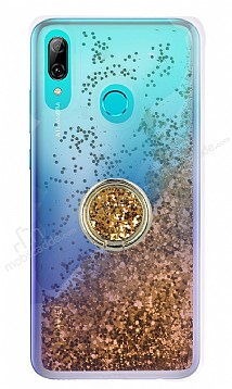 Huawei P Smart 2019 Simli Sulu Yzk Tutuculu Gold Rubber Klf