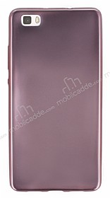 Huawei P8 Lite Metalik Pembe Silikon Klf