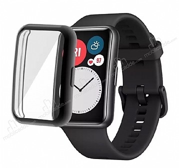 Huawei Watch Fit Siyah Silikon Klf (46 mm)