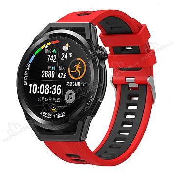 Huawei Watch GT 2 46 mm Krmz-Siyah Silikon Kordon
