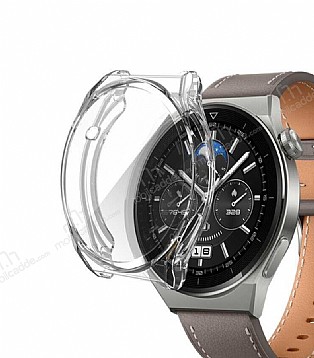 Huawei Watch GT 3 Pro 46mm Ekran Koruyucu Şeffaf Silikon Kılıf