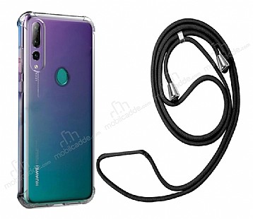 Huawei Y9 Prime 2019 Siyah Askl effaf Silikon Klf