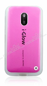 i-Glow Nokia Lumia 620 Ak Pembe Silikon Klf
