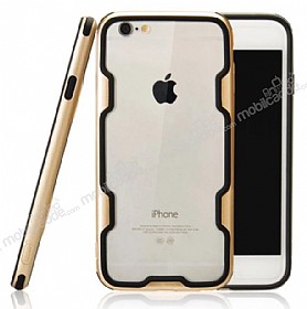 ICON iPhone 6 / 6S Gold Silikon Kenarl effaf Rubber Klf