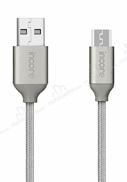 incore inLine Micro USB rgl Silver Kablo 1m