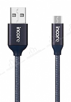incore inLine Micro USB rgl Dark Silver Kablo 1m