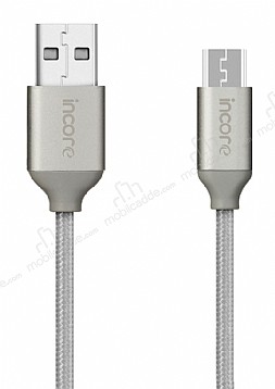 incore inLine Micro USB rgl Silver Kablo 2m