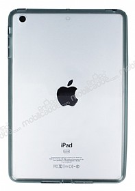 iPad Mini / Mini 2 / Mini 3 Siyah Silikon Kenarl effaf Rubber Klf