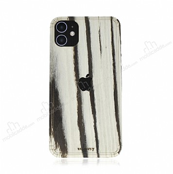 Woodenzy iPhone 11 Doal Beyaz Ahap Kaplama