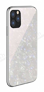iPhone 11 Pro Granit Desenli Beyaz Rubber Klf