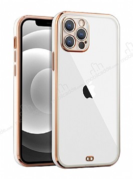 iPhone 11 Pro Kamera Korumal Bumper Beyaz Silikon Klf