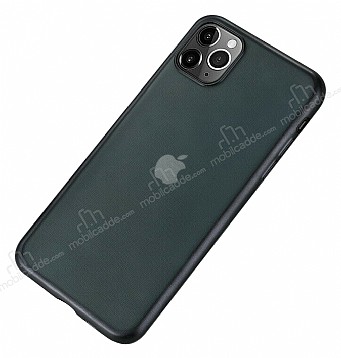 iPhone 11 Pro Siyah Kenarl Mat Silikon Klf