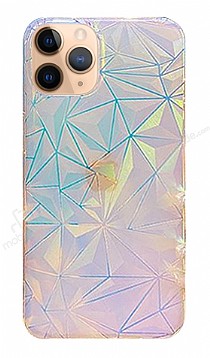 iPhone 11 Pro Max Kamera Korumal Hologram Prizma Silikon Klf