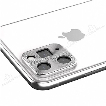 iPhone 11 Pro Max Silver Metal Kamera Lensi Koruyucu