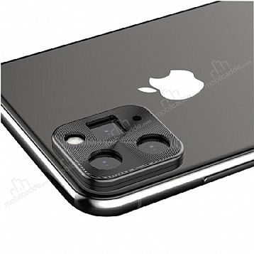 iPhone 11 Pro Max Siyah Metal Kamera Lensi Koruyucu