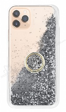 iPhone 11 Pro Max Simli Sulu Yzk Tutuculu Silver Rubber Klf