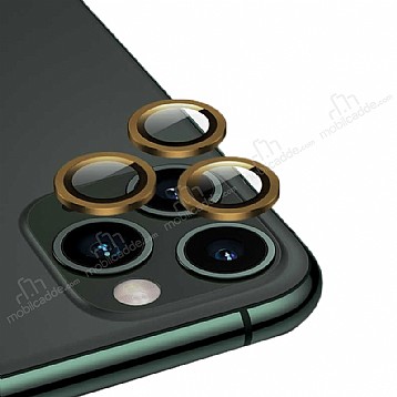 iPhone 11 Pro Metal Kenarl Cam Gold Kamera Lensi Koruyucu
